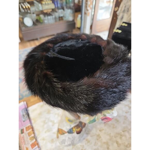 Vintage 1950s Sable Fur Hat With Pin - Picture 1 of 15